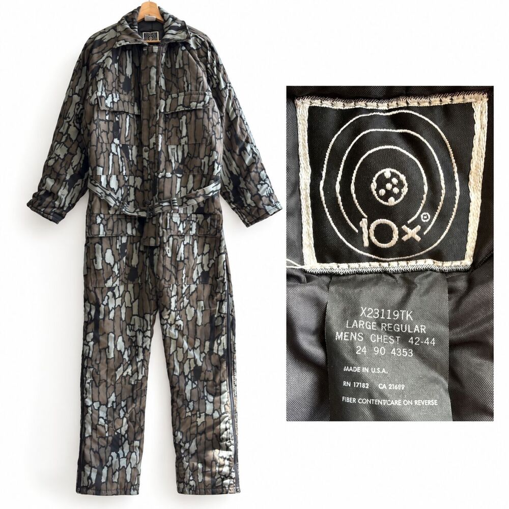 VTG 10x Trebark Thinsulate Camouflage Men’s Large Regular Coveralls Insulated